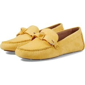 NWT Cole Haan Women's Evelyn Bow Driver Driving Loafer,Sunset Gold Suede-SZ 9.5